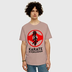 Футболка оверсайз мужская Karate Kyokushin, цвет: пыльно-розовый — фото 2