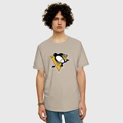 Футболка оверсайз мужская Pittsburgh Penguins: Evgeni Malkin, цвет: миндальный — фото 2