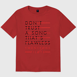 Футболка оверсайз мужская 21 Pilots: Don't Trust, цвет: красный