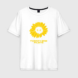 Футболка оверсайз мужская 21 Pilots: Sunflower, цвет: белый