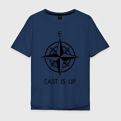 Футболка оверсайз мужская TOP: East is Up, цвет: тёмно-синий
