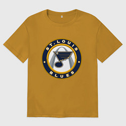 Футболка оверсайз мужская St Louis Blues, цвет: горчичный