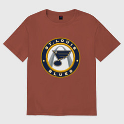 Футболка оверсайз мужская St Louis Blues, цвет: кирпичный
