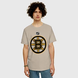 Футболка оверсайз мужская Boston Bruins NHL, цвет: миндальный — фото 2
