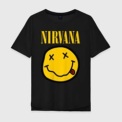 Футболка оверсайз мужская NIRVANA, цвет: черный