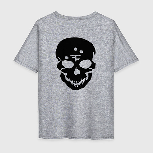 Мужская футболка оверсайз Cs:go - Faze Clan Skull / Меланж – фото 2