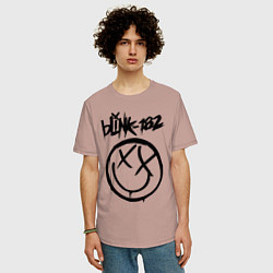 Футболка оверсайз мужская BLINK-182, цвет: пыльно-розовый — фото 2