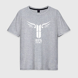 Футболка оверсайз мужская BTS ARMY, цвет: меланж