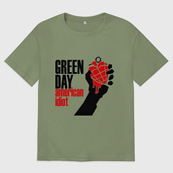 Футболка оверсайз мужская Green Day: American idiot, цвет: авокадо