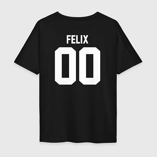 Мужская футболка оверсайз STRAY KIDS FELIX / Черный – фото 2