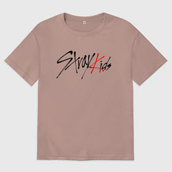 Футболка оверсайз мужская STRAY KIDS BANGCHAN, цвет: пыльно-розовый