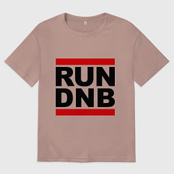 Футболка оверсайз мужская RUN DNB, цвет: пыльно-розовый