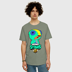 Футболка оверсайз мужская Brawl Stars LEON, цвет: авокадо — фото 2