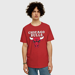 Футболка оверсайз мужская CHICAGO BULLS, цвет: красный — фото 2