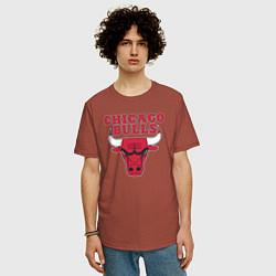Футболка оверсайз мужская CHICAGO BULLS, цвет: кирпичный — фото 2