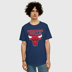 Футболка оверсайз мужская CHICAGO BULLS, цвет: тёмно-синий — фото 2
