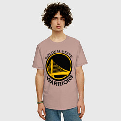 Футболка оверсайз мужская GOLDEN STATE WARRIORS, цвет: пыльно-розовый — фото 2