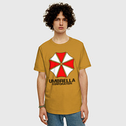 Футболка оверсайз мужская UMBRELLA CORP, цвет: горчичный — фото 2
