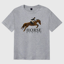 Футболка оверсайз мужская HORSE RIDING, цвет: меланж