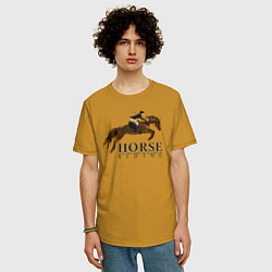 Футболка оверсайз мужская HORSE RIDING, цвет: горчичный — фото 2