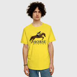 Футболка оверсайз мужская HORSE RIDING, цвет: желтый — фото 2