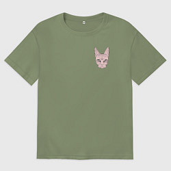 Футболка оверсайз мужская Кис-Кис, цвет: авокадо