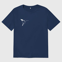 Футболка оверсайз мужская Геометрическая птица, цвет: тёмно-синий