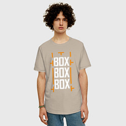 Футболка оверсайз мужская Box box box, цвет: миндальный — фото 2