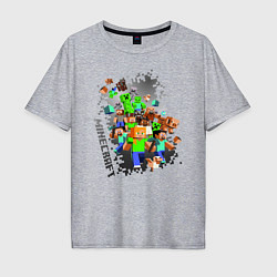 Футболка оверсайз мужская Minecraft, цвет: меланж