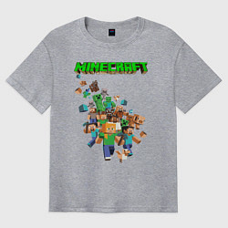 Футболка оверсайз мужская Minecraft, цвет: меланж
