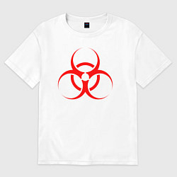 Футболка оверсайз мужская BIOHAZARD, цвет: белый