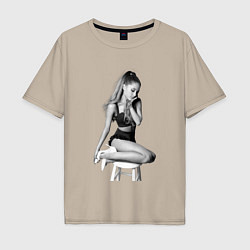Футболка оверсайз мужская ARIANA GRANDE, цвет: миндальный