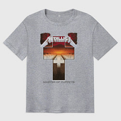 Футболка оверсайз мужская Metellica - master of puppets, цвет: меланж