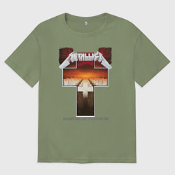 Футболка оверсайз мужская Metellica - master of puppets, цвет: авокадо