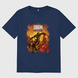 Футболка оверсайз мужская DOOM, цвет: тёмно-синий