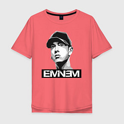 Футболка оверсайз мужская Eminem, цвет: коралловый