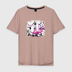 Футболка оверсайз мужская Three Days Grace, цвет: пыльно-розовый