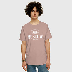 Футболка оверсайз мужская Москва Born in Russia, цвет: пыльно-розовый — фото 2