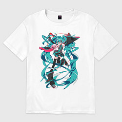 Футболка оверсайз мужская Hatsune Miku Expo, цвет: белый