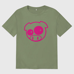 Футболка оверсайз мужская Subaru Power Pig, цвет: авокадо