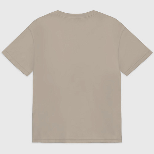 Мужская футболка оверсайз Корги / Миндальный – фото 2