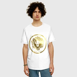 Футболка оверсайз мужская Golden lion, цвет: белый — фото 2