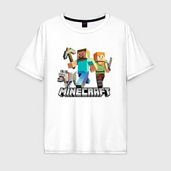 Футболка оверсайз мужская MINECRAFT, цвет: белый