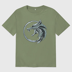 Футболка оверсайз мужская ВЕДЬМАК, цвет: авокадо