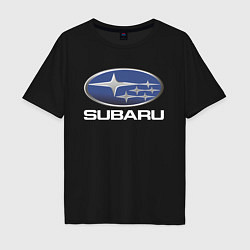 Футболка оверсайз мужская SUBARU, цвет: черный