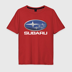 Футболка оверсайз мужская SUBARU, цвет: красный