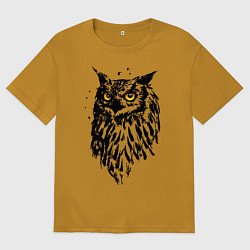 Футболка оверсайз мужская Сова, цвет: горчичный