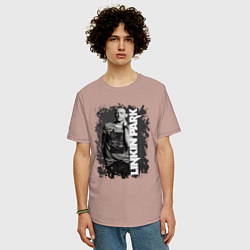 Футболка оверсайз мужская LINKIN PARK, цвет: пыльно-розовый — фото 2