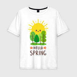 Футболка оверсайз мужская Hello Spring, цвет: белый