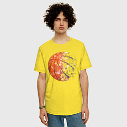 Футболка оверсайз мужская BasketBall, цвет: желтый — фото 2